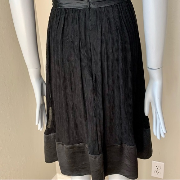 MAGGY LONDON Silk Halter Fit & Flare Midi Dress Black LBD Party Size 6P - Picture 12 of 16